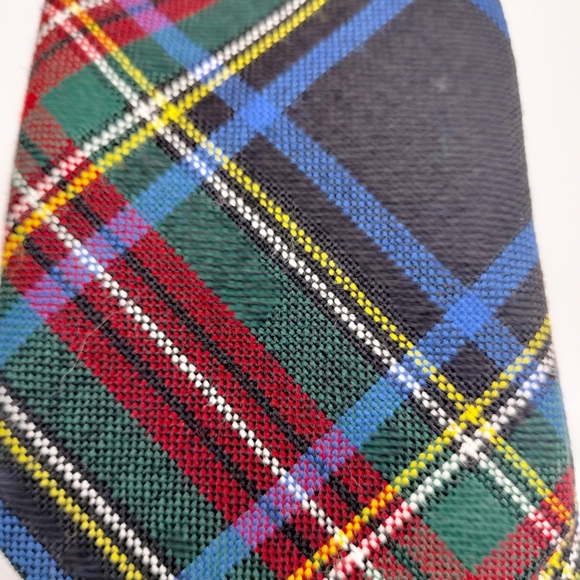 INGLES BUCHAN Tie Necktie Pure Wool Woven In Scotland Tartan Plaid Checks - Picture 5 of 8